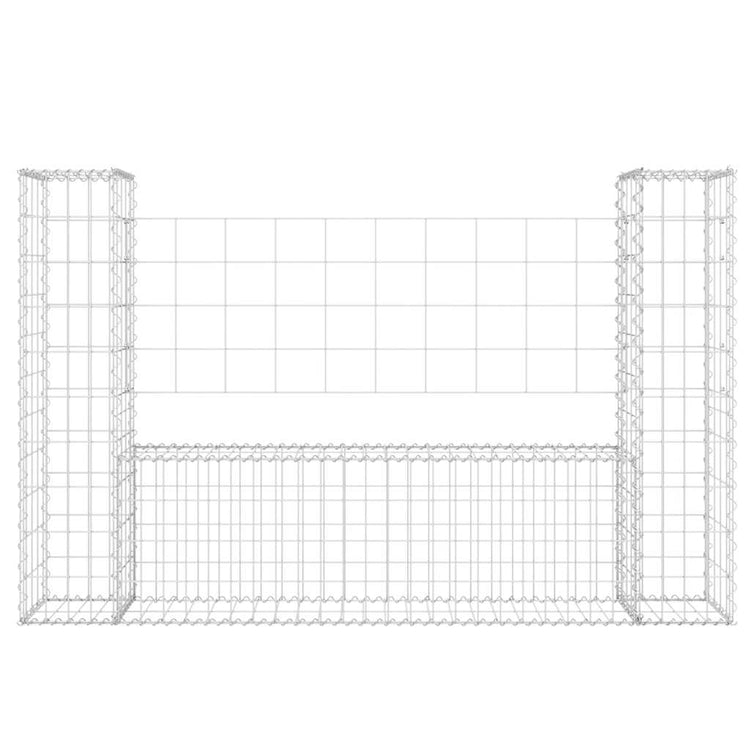 Vidaxl schanskorf u-vormig met 2 palen 140x20x100 cm ijzer