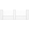 Vidaxl schanskorf u-vormig met 3 palen 260x20x100 cm ijzer