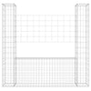 Vidaxl schanskorf u-vormig met 2 palen 140x20x150 cm ijzer