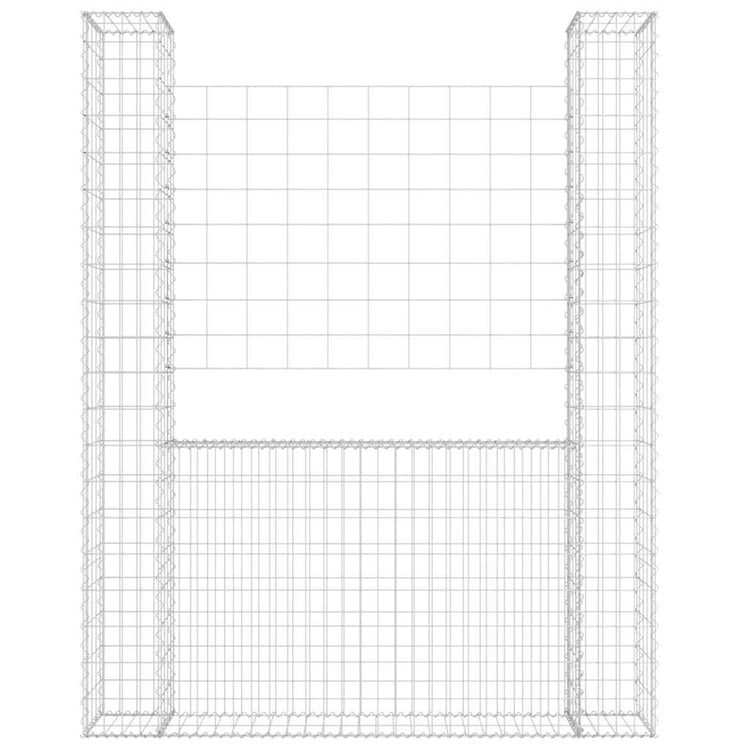 Vidaxl schanskorf u-vormig met 2 palen 140x20x200 cm ijzer