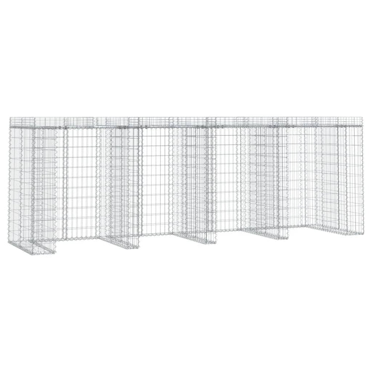VidaXL Schanskorf voor vuilnisbak 350x91x120 cm gegalvaniseerd ijzer