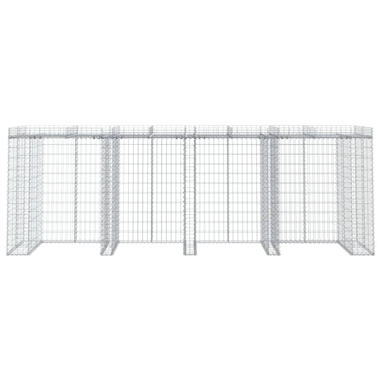VidaXL Schanskorf voor vuilnisbak 350x91x120 cm gegalvaniseerd ijzer