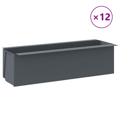 Vidaxl bloembakken voor europallets 12 st 36x13,5x9,5 cm pp grijs