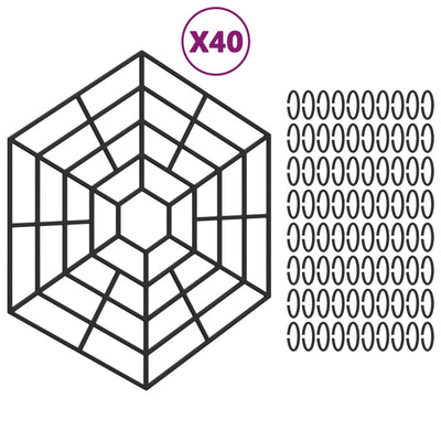 Vidaxl vijverbeschermers 40 st polypropeen zwart