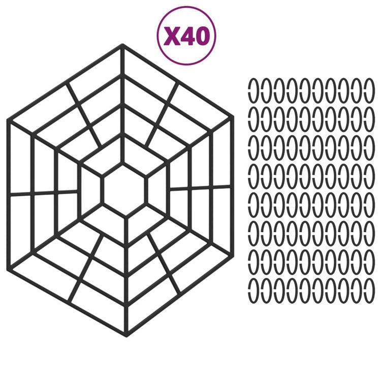 Vidaxl vijverbeschermers 40 st polypropeen zwart