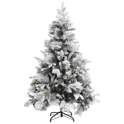 Vidaxl kerstboom met dennenappels en sneeuw 150 cm pvc en pe