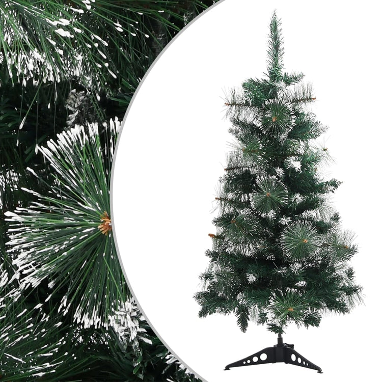 VidaXL Kunstkerstboom met standaard 90 cm PVC groen en wit