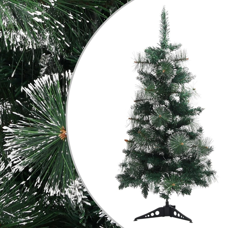 VidaXL Kunstkerstboom met standaard 90 cm PVC groen en wit