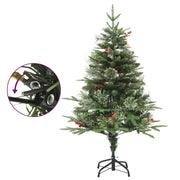 VidaXL Kerstboom met LED en dennenappels 120 cm PVC en PE groen - afbeelding 2