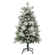 VidaXL Kerstboom met LED en dennenappels en sneeuw 150 cm PVC en PE - afbeelding 2