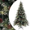 Vidaxl kerstboom met led en dennenappels 195 cm pvc en pe groen en wit