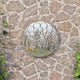 Vidaxl tuinspiegel rond 40x3 cm ijzer zandkleurig