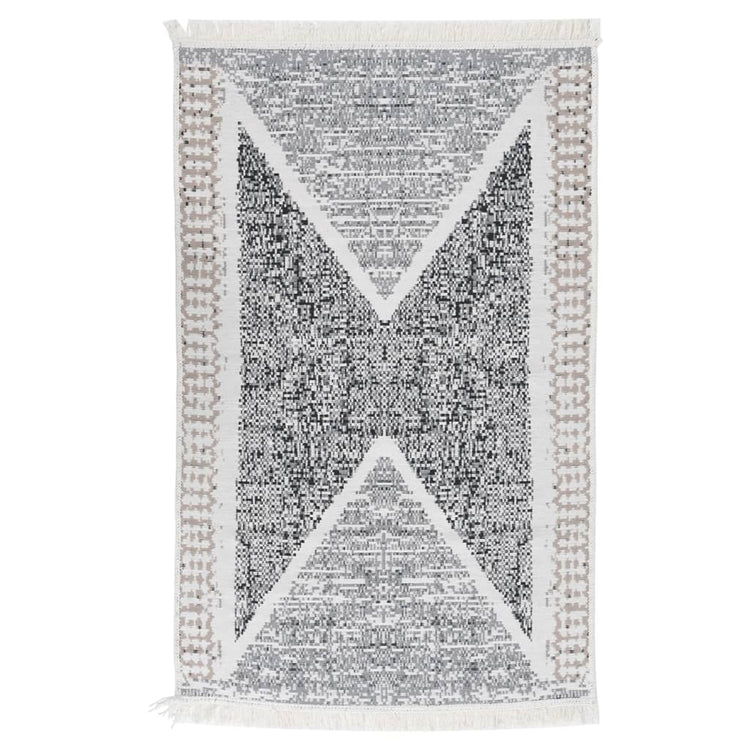 Vidaxl vloerkleed 160x230 cm katoen zwart en grijs