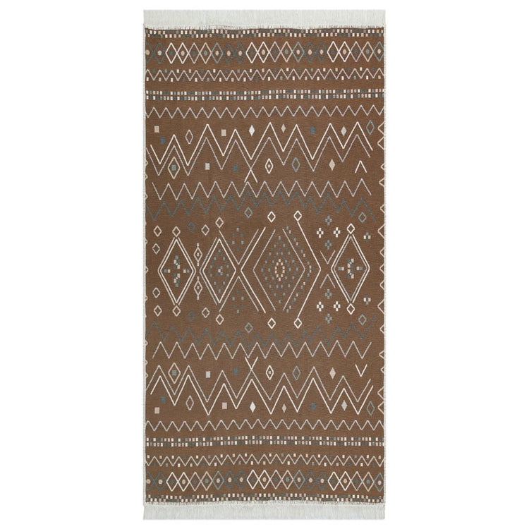 Vidaxl vloerkleed 120x180 cm katoen beige en blauw