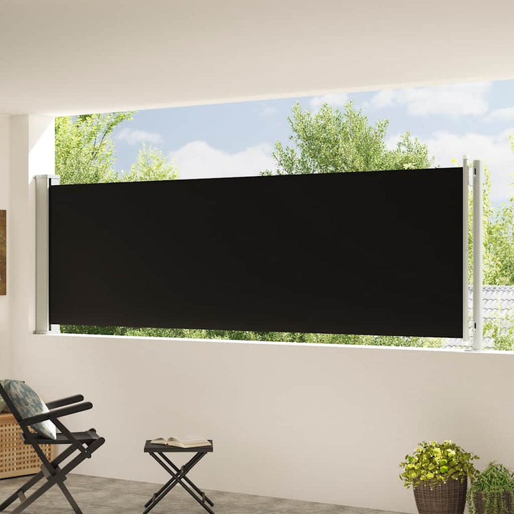 Vidaxl tuinscherm uittrekbaar 117x600 cm zwart