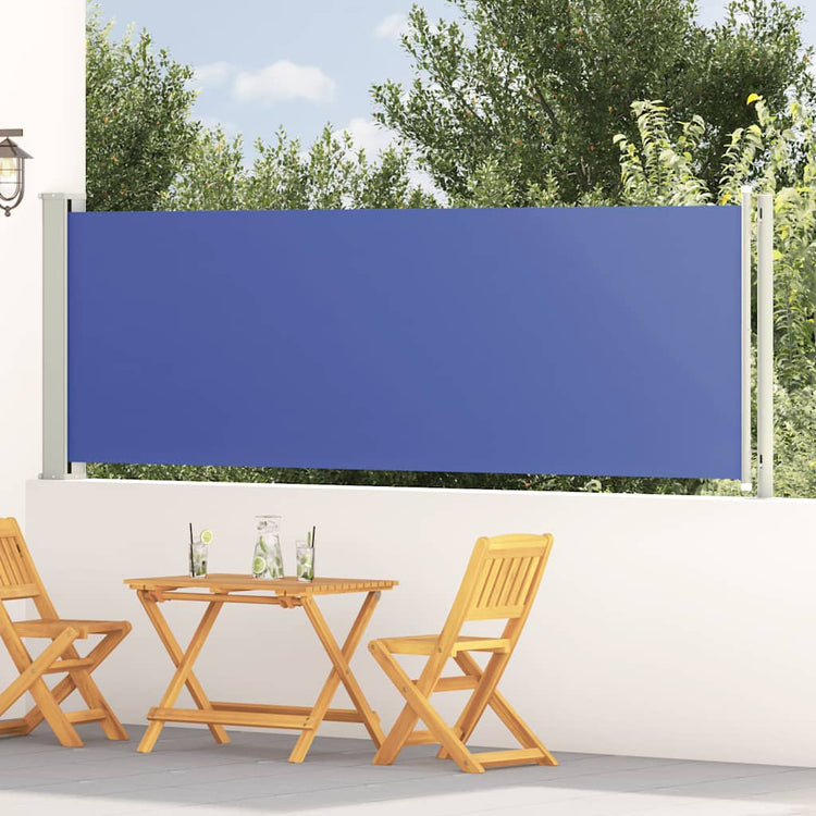 Vidaxl tuinscherm uittrekbaar 117x614 cm blauw