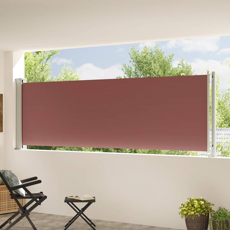 Vidaxl tuinscherm uittrekbaar 117x600 cm bruin
