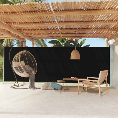 Vidaxl tuinscherm uittrekbaar 180x600 cm zwart
