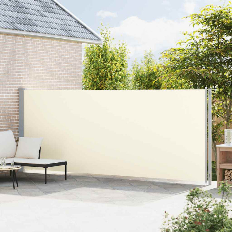 Vidaxl tuinscherm uittrekbaar 180x614 cm crème