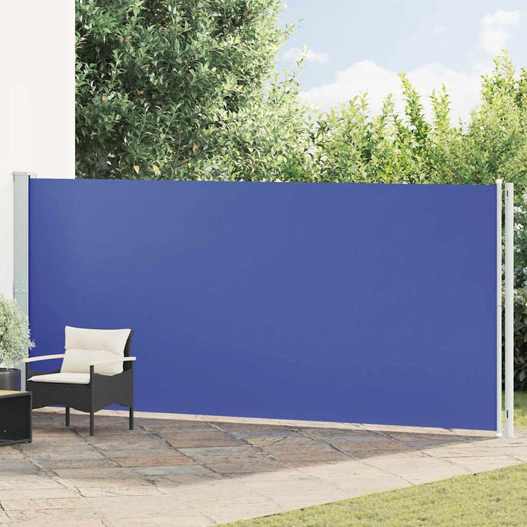 Vidaxl tuinscherm uittrekbaar 180x600 cm blauw