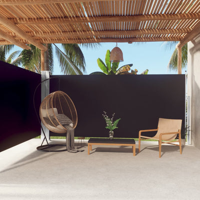 Vidaxl windscherm uittrekbaar 180x600 cm zwart