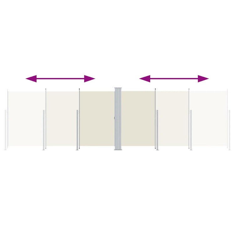 Vidaxl windscherm uittrekbaar 200x600 cm crèmekleurig