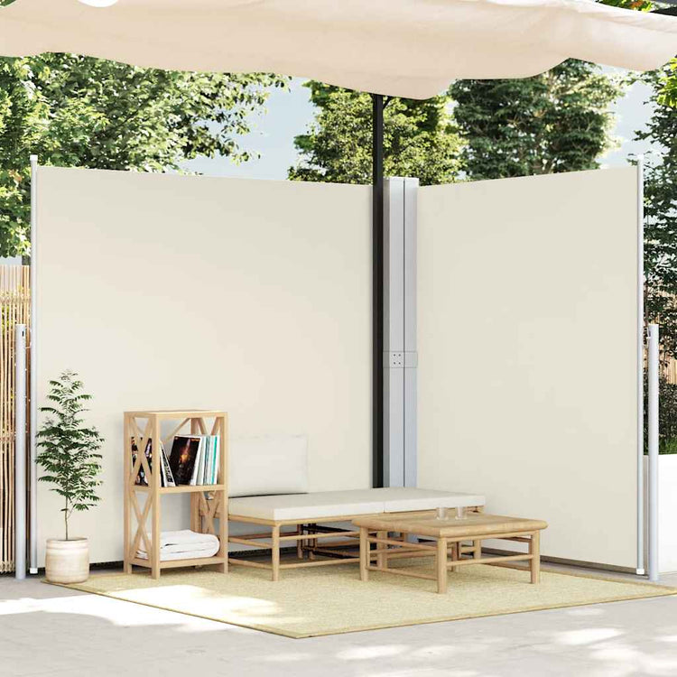 Vidaxl windscherm uittrekbaar 200x600 cm crèmekleurig