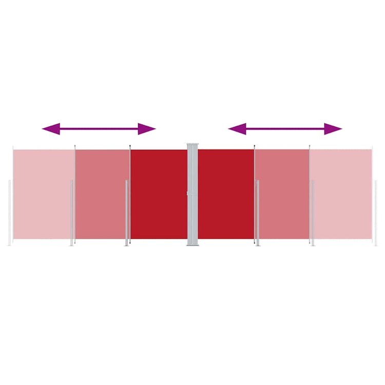 Vidaxl windscherm uittrekbaar 220x600 cm rood