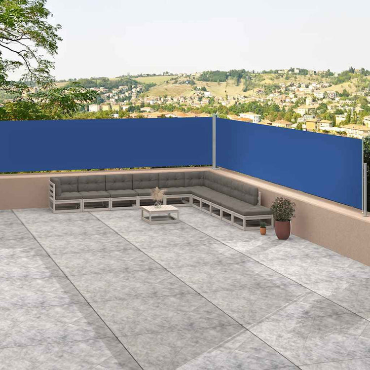 Vidaxl windscherm uittrekbaar 117x1200 cm blauw
