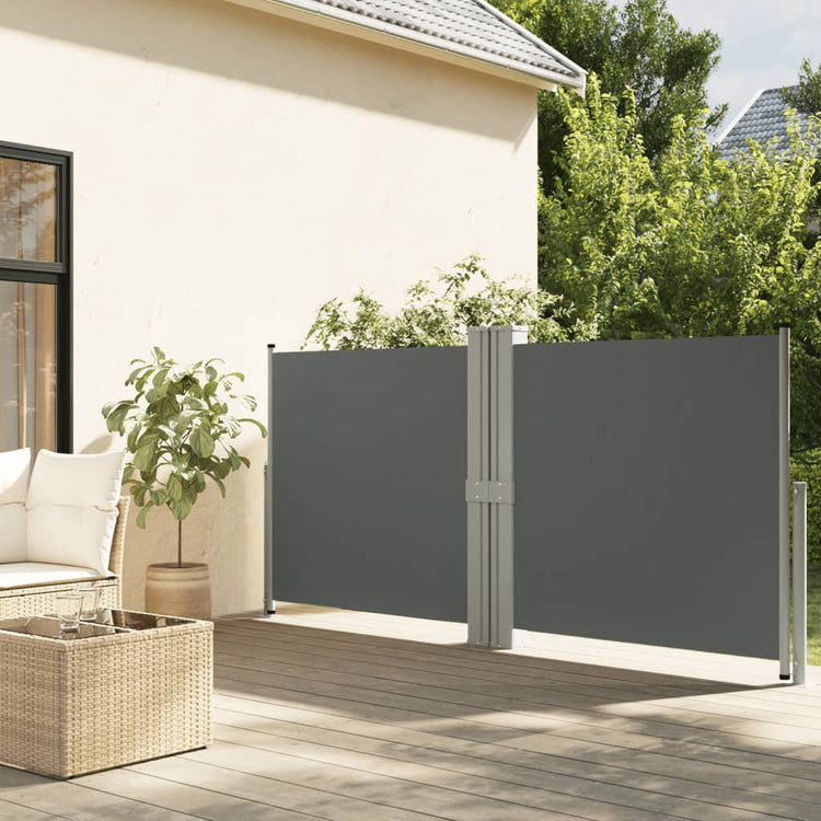 VidaXL Windscherm uittrekbaar 140x1200 cm antracietkleurig