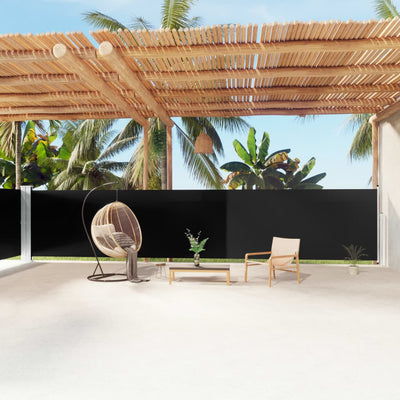 Vidaxl windscherm uittrekbaar 160x1200 cm zwart
