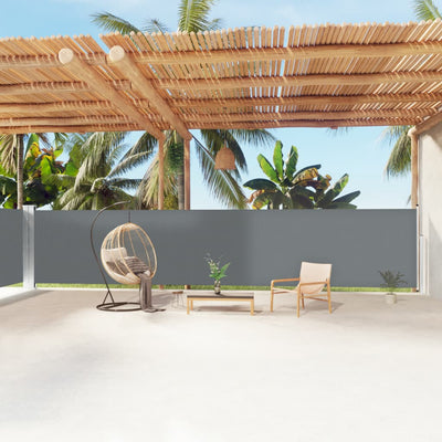 Vidaxl windscherm uittrekbaar 160x1200 cm antracietkleurig