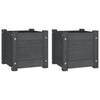 Vidaxl plantenbakken 2 st 31x31x31 cm massief grenenhout grijs