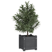 Vidaxl plantenbakken 2 st 31x31x31 cm massief grenenhout grijs - afbeelding 3