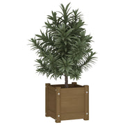 Vidaxl plantenbakken 2 st 31x31x31 cm massief grenenhout honingbruin - afbeelding 3