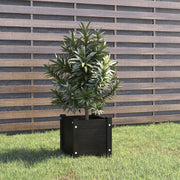 Vidaxl plantenbak 31x31x31 cm massief grenenhout zwart - afbeelding 1