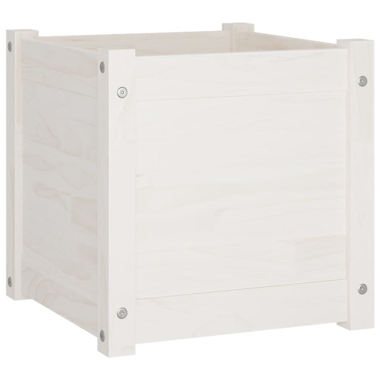 VidaXL Plantenbak 40x40x40 cm massief grenenhout wit