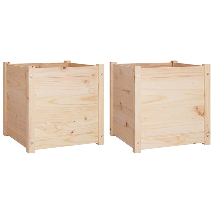 Vidaxl plantenbakken 2 st 50x50x50 cm massief grenenhout
