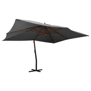 Vidaxl zweefparasol met houten paal 400x300 cm antracietkleurig - afbeelding 1