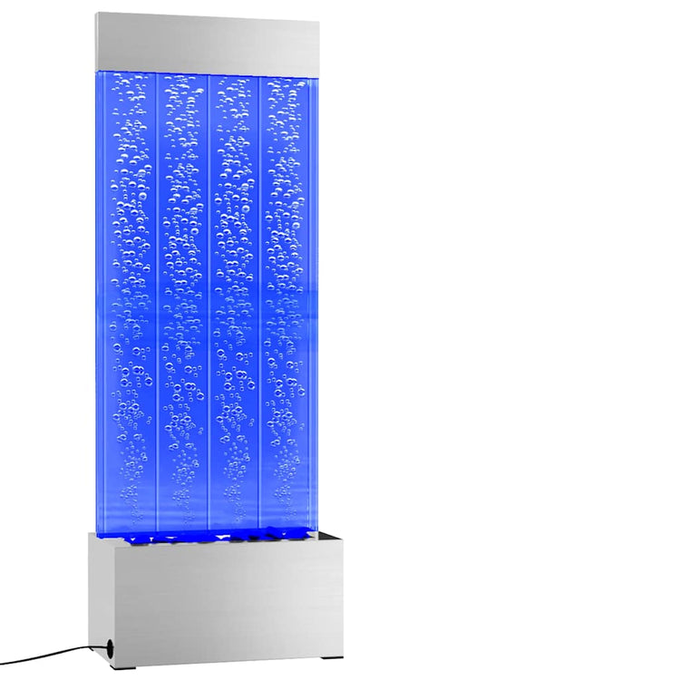 Vidaxl bubbelzuil met rgb led's 110 cm roestvrij staal en acryl