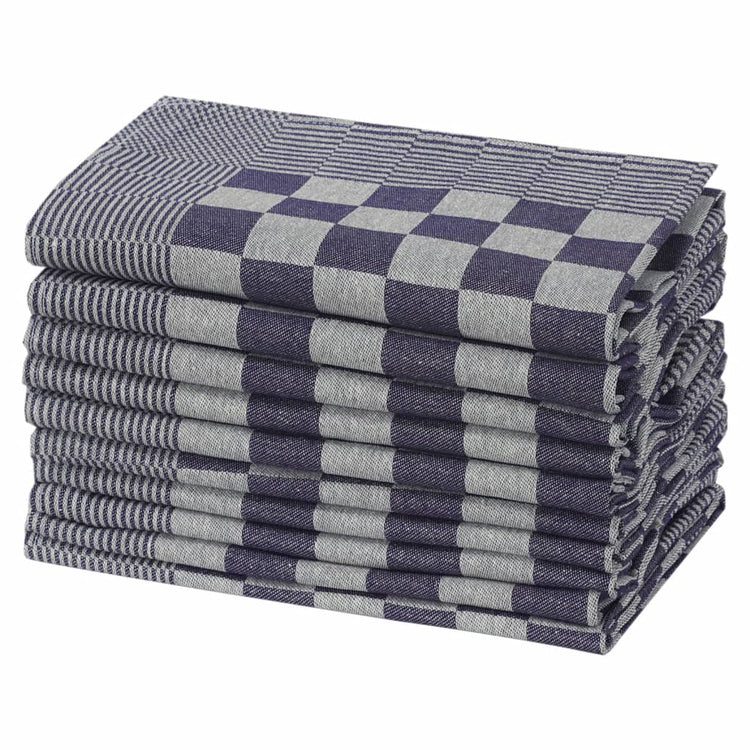 Vidaxl keukendoeken 10 st 50x70 cm katoen blauw en wit