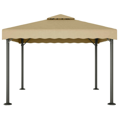 Vidaxl prieel 3x3 m aluminium en staal taupe