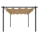 Vidaxl tuinprieel met uittrekbaar dak 4x3 m taupe - afbeelding 3