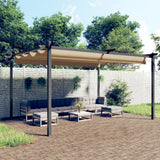 Vidaxl tuinprieel met uittrekbaar dak 4x3 m taupe - afbeelding 1