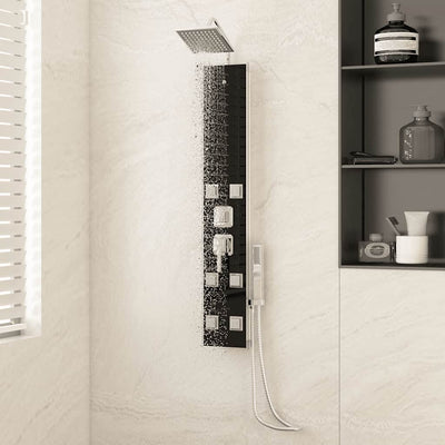 Vidaxl douchepaneel 18x45,5x130 cm glas zwart