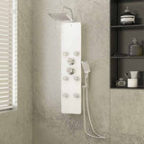 Vidaxl douchepaneel 25x47,5x130 cm glas wit - afbeelding 1