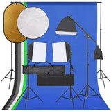 Vidaxl fotostudioset met verlichtingsset, achtergrond en reflector - afbeelding 1