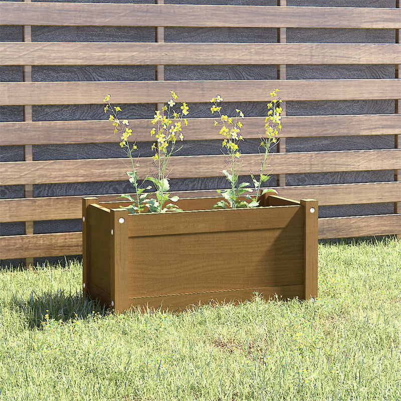 VidaXL Plantenbak 60x31x31 cm massief grenenhout honingbruin