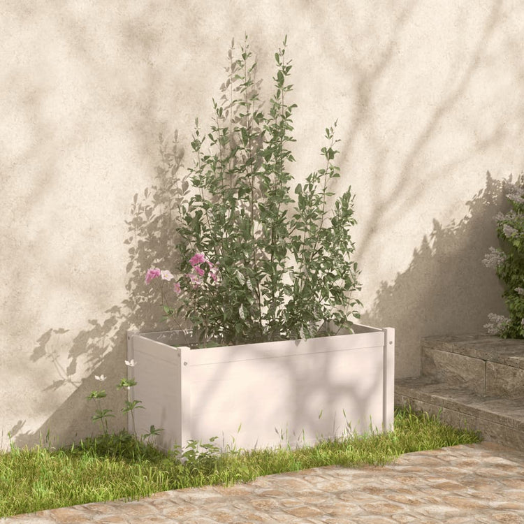 VidaXL Plantenbakken 2 st 100x50x50 cm massief grenenhout wit