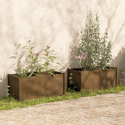 VidaXL Plantenbakken 2 st 100x50x50 cm massief grenenhout honingbruin - afbeelding 1